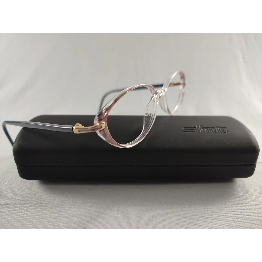Silhouette SPX 1980 6056 Pink Floral Gold Oval Eyeglass Frames 50-14 125 Austria